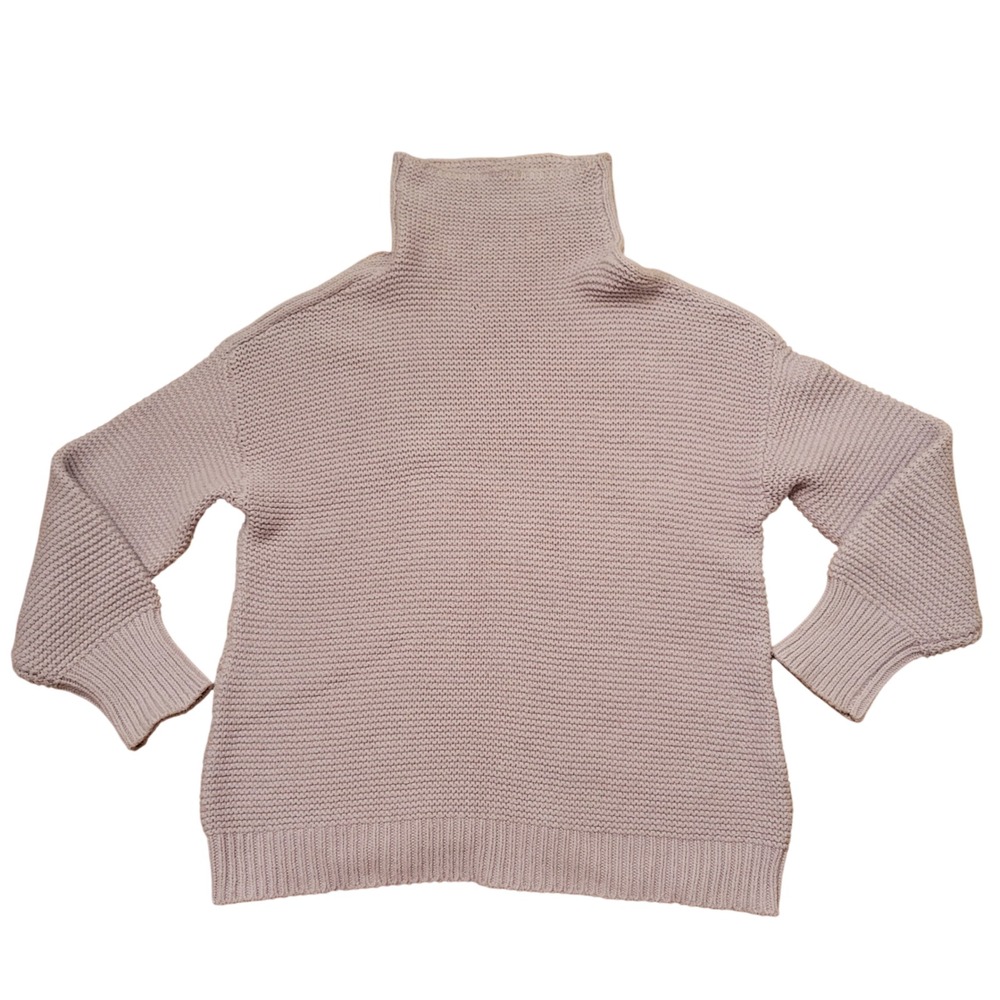 Leith XL Sweater Purple Chunky Knit Turtleneck Oversized Turtleneck Slouchy